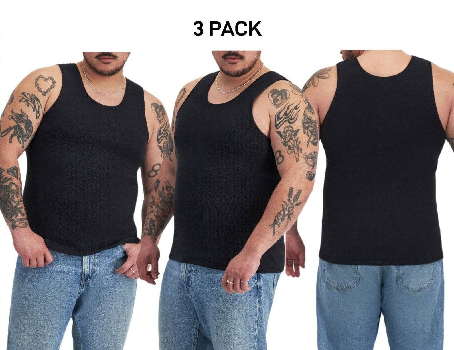 Bonds Mens Chesty Cotton Singlets Underwear Singlet Ribbed Cotton 3 Pack M757P