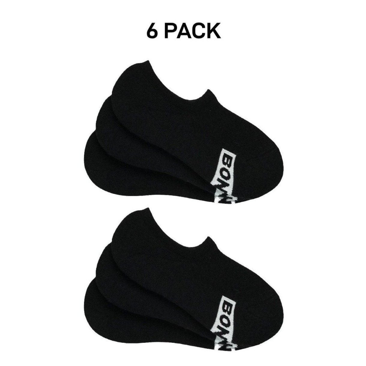 Bonds Mens Logo Sneaker Socks Cushioned Soles & Breathable Cotton 6 Pack SXKQ3N