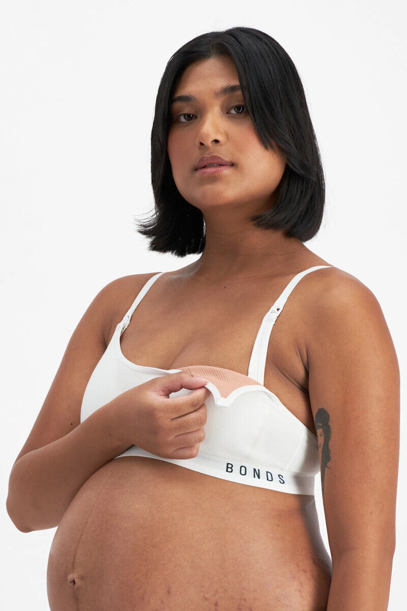 Bonds Womens Damn Dry Milk Leaks Scoop Crop Comfy Easy Feeding Clip 3 Pack YWQL