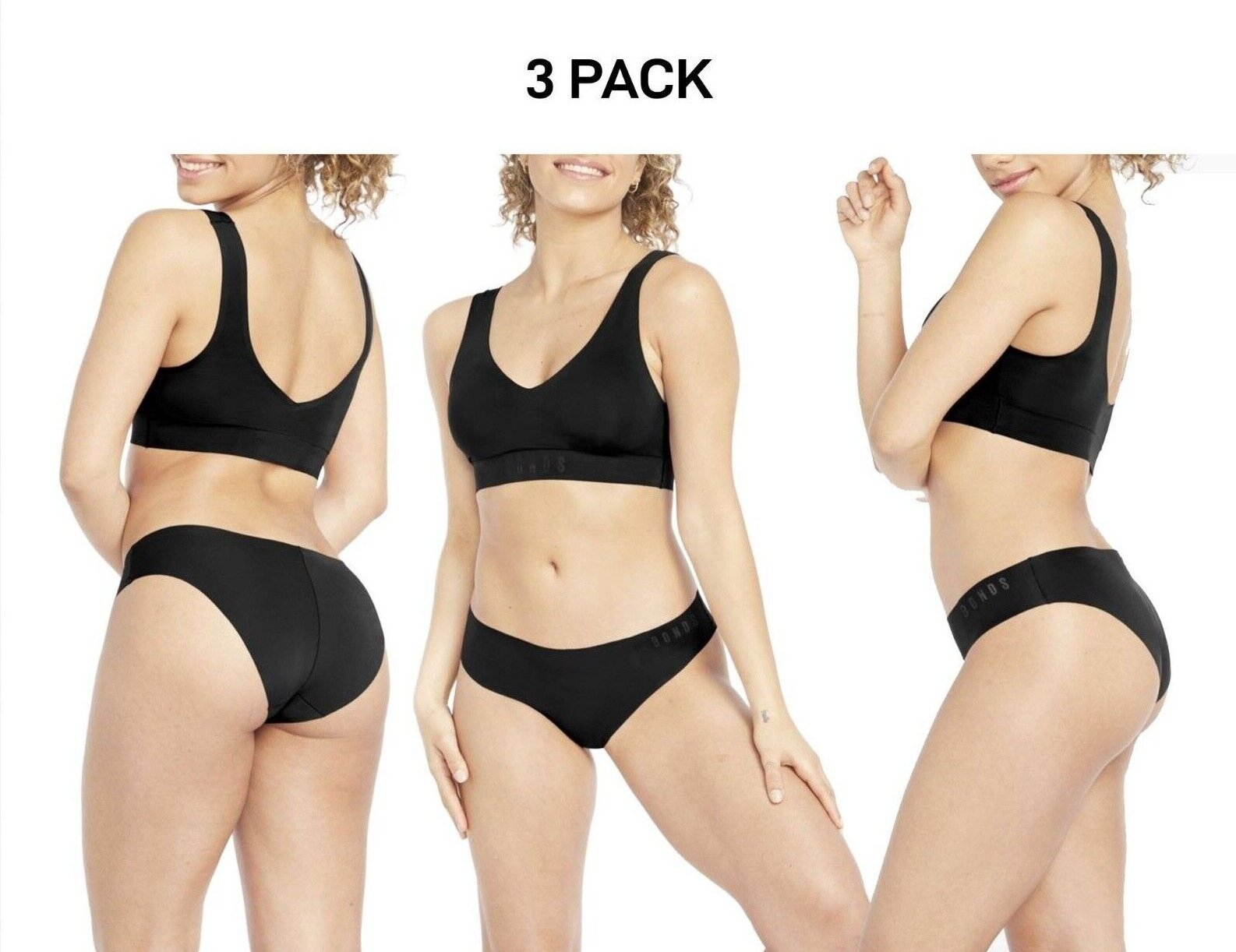 Bonds Womens Invisi Freecuts Bikini Medium Coverage Bikini Shape 3 Pack WU3T