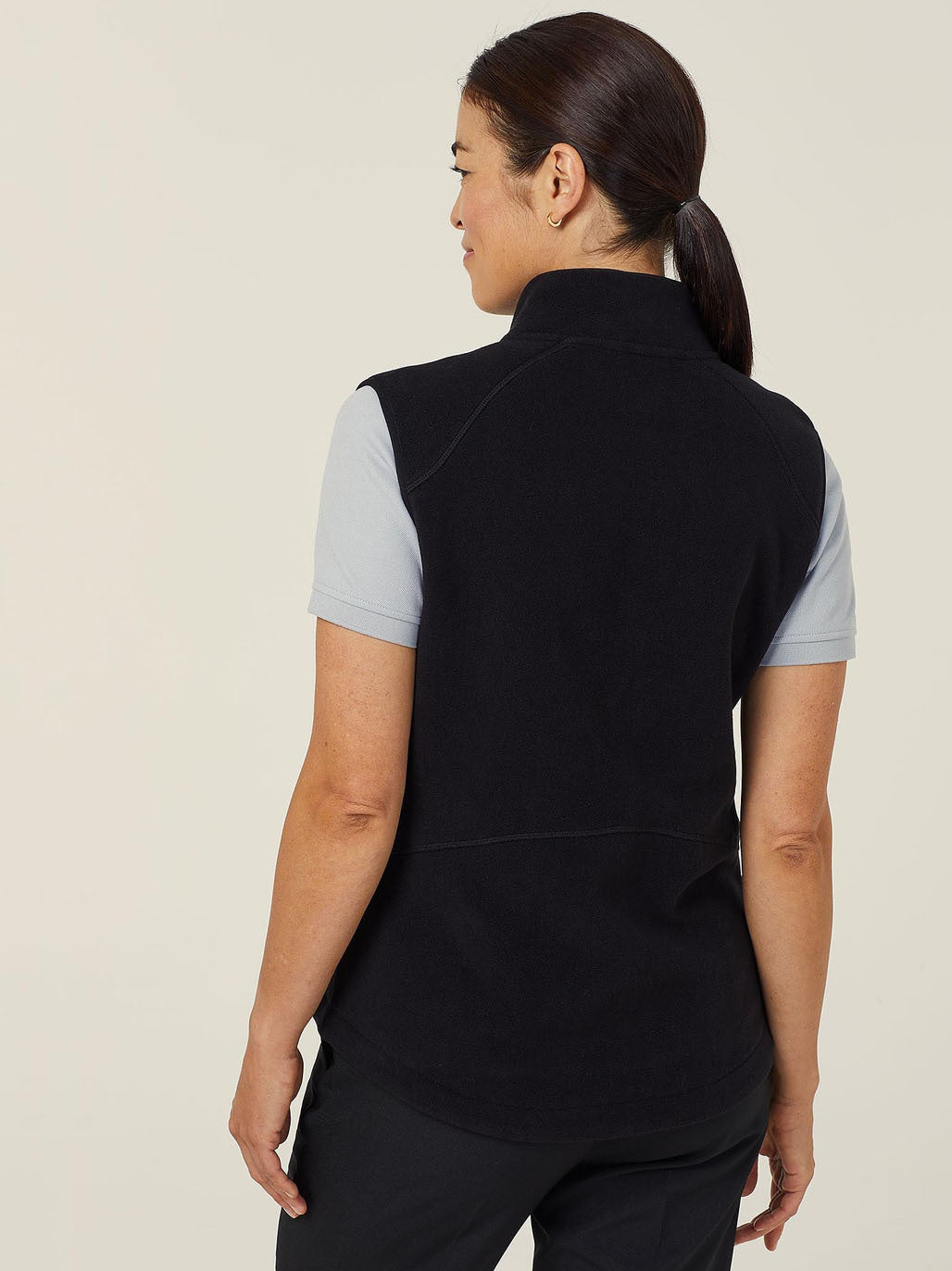 NNT Mens Ladies Bonded Fleece Zip Vest Warmth Black Sleeveless Style CAT745