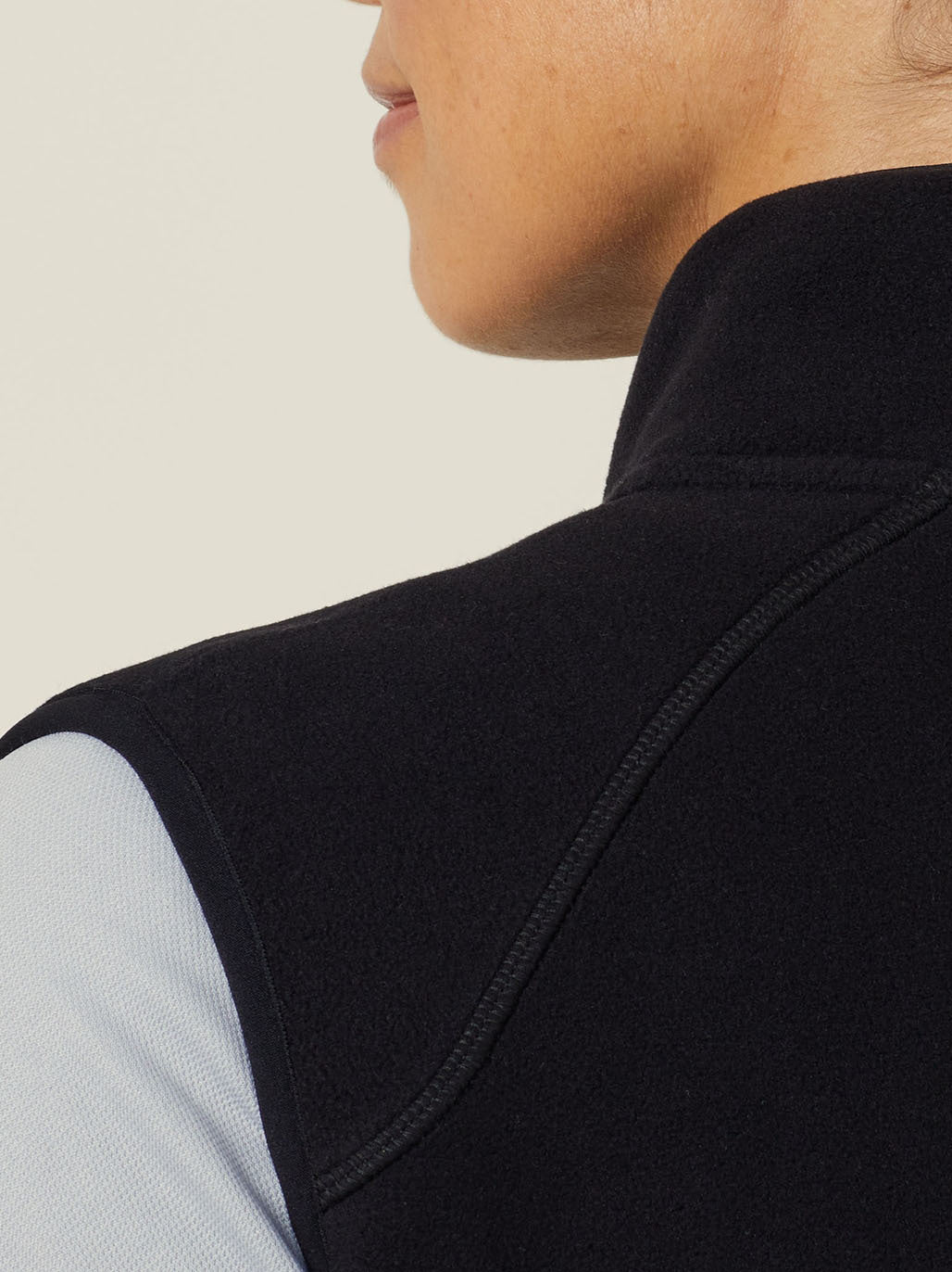 SALE NNT  Polar Fleece Vest Classic Fit Black Front Zip Opening Vest CAT745