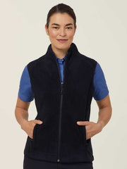 SALE NNT  Polar Fleece Vest Classic Fit Black Front Zip Opening Vest CAT745