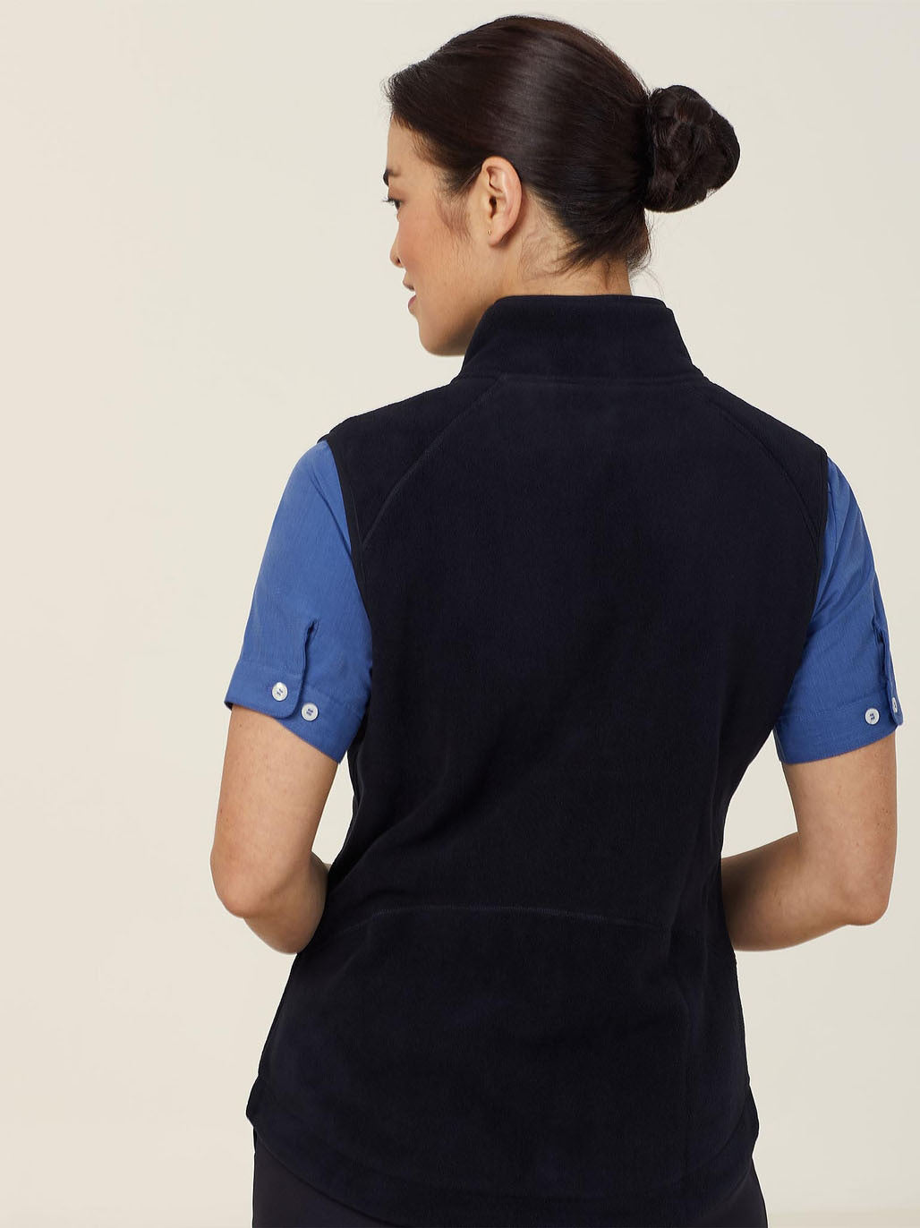 NNT Mens Ladies Bonded Fleece Zip Vest Warmth Black Sleeveless Style CAT745