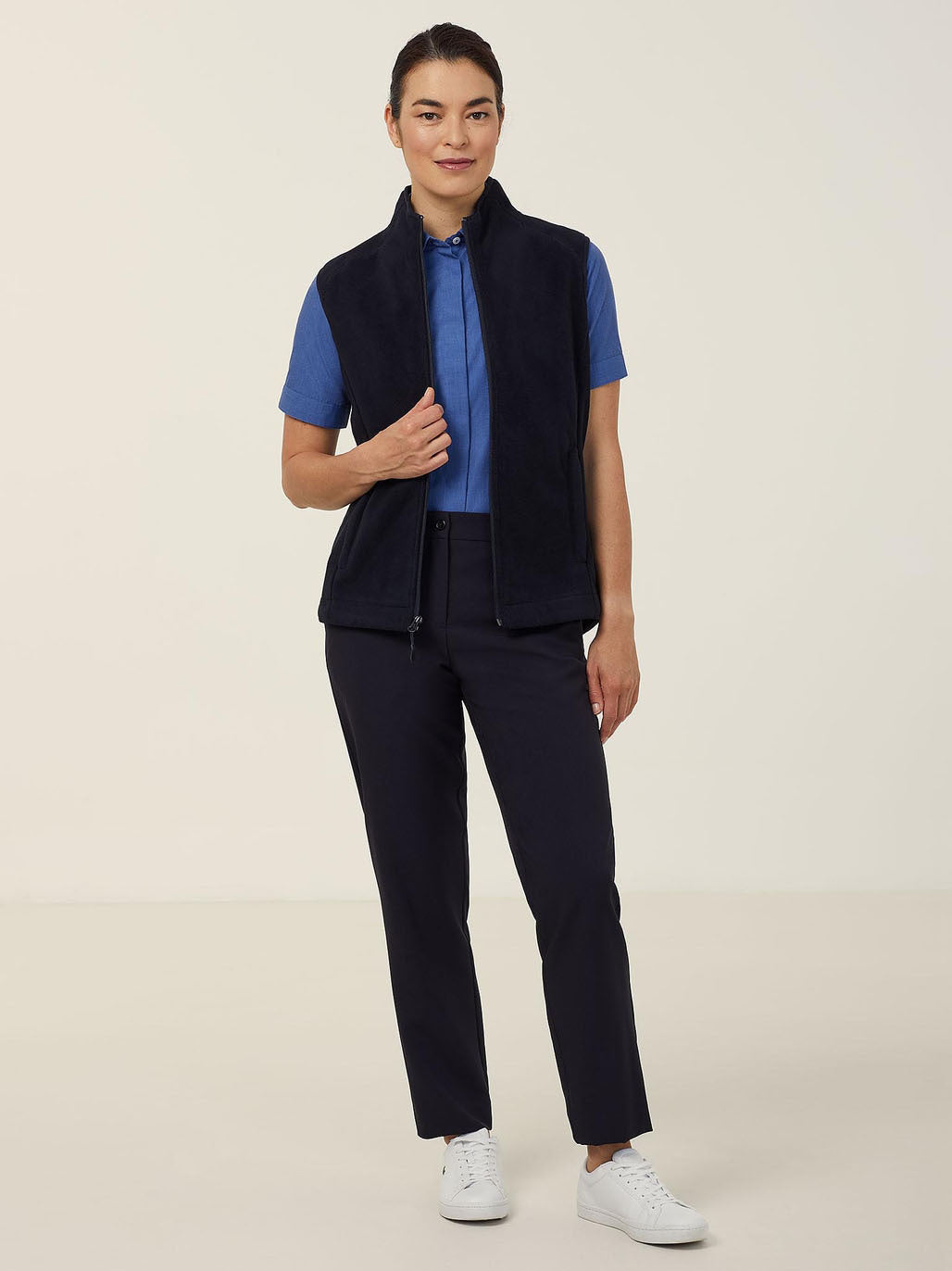 NNT Mens Ladies Bonded Fleece Zip Vest Warmth Black Sleeveless Style CAT745