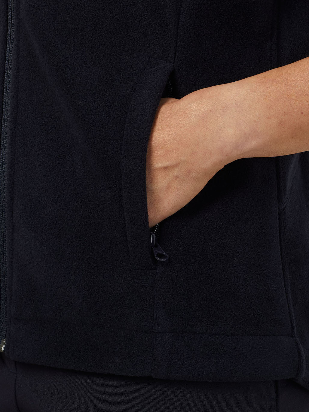 SALE NNT  Polar Fleece Vest Classic Fit Black Front Zip Opening Vest CAT745