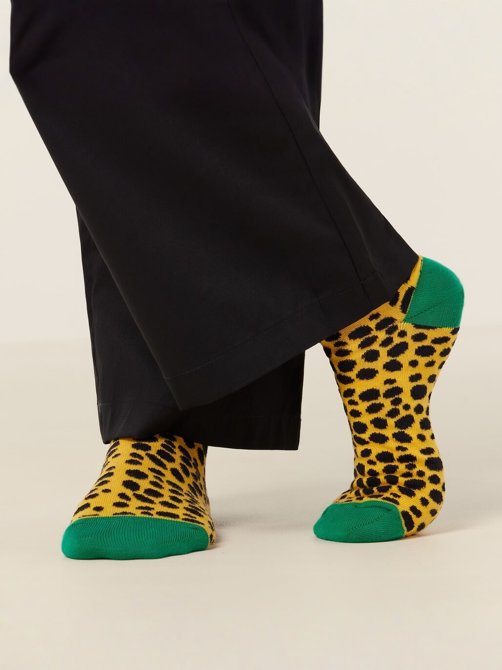 4PACK NNT Jungle Crew Socks Yellow Black Unisex Cotton Rich CATKZE