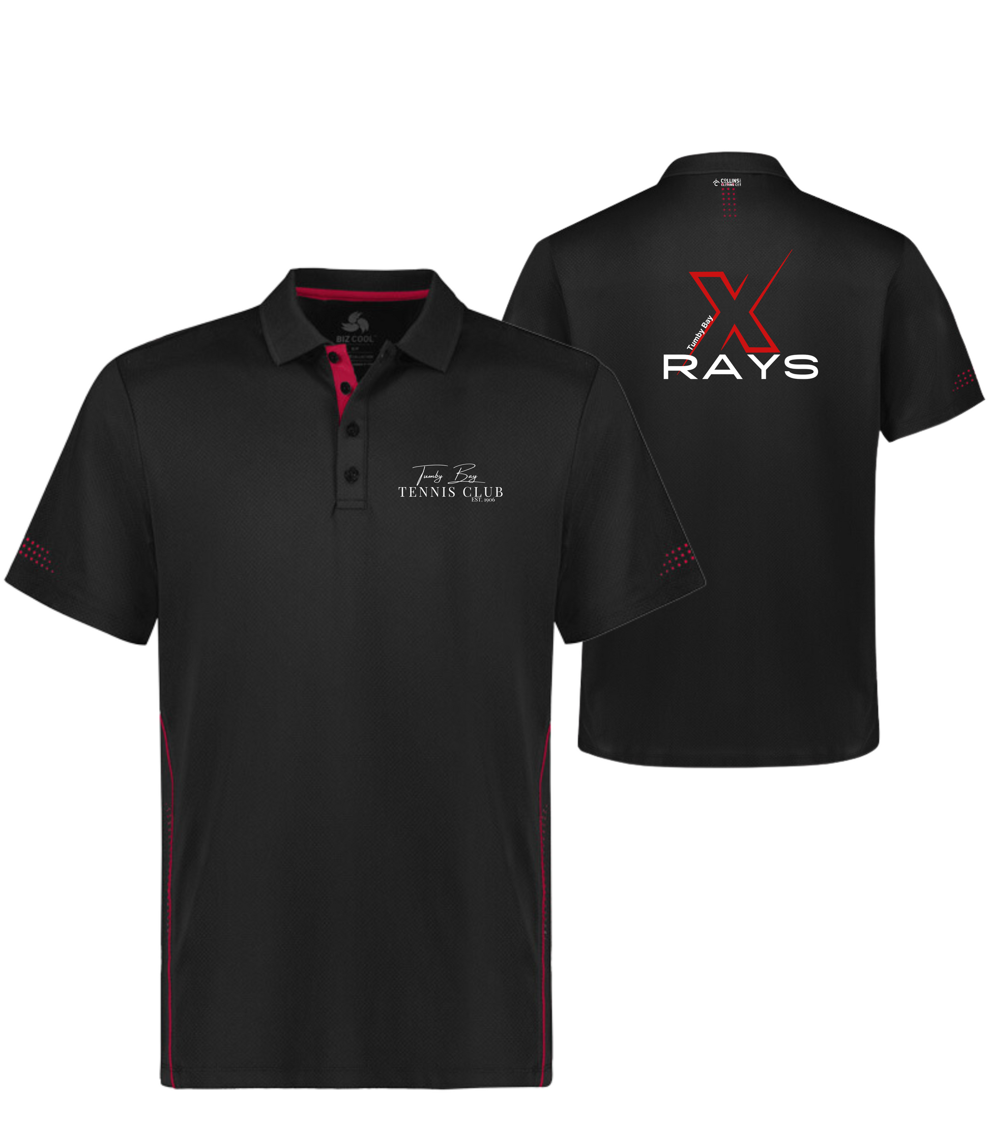 Tumby Bay Tennis Club Men/Women X-Ray polo P200MS-Collins Clothing Co