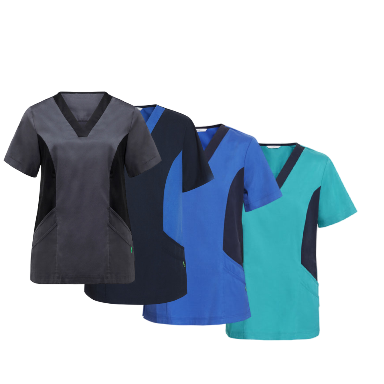 NNT Womens V-Neck Contrast Scrub Top Nurse Work Comfortable Uniform CATU5B-Collins Clothing Co