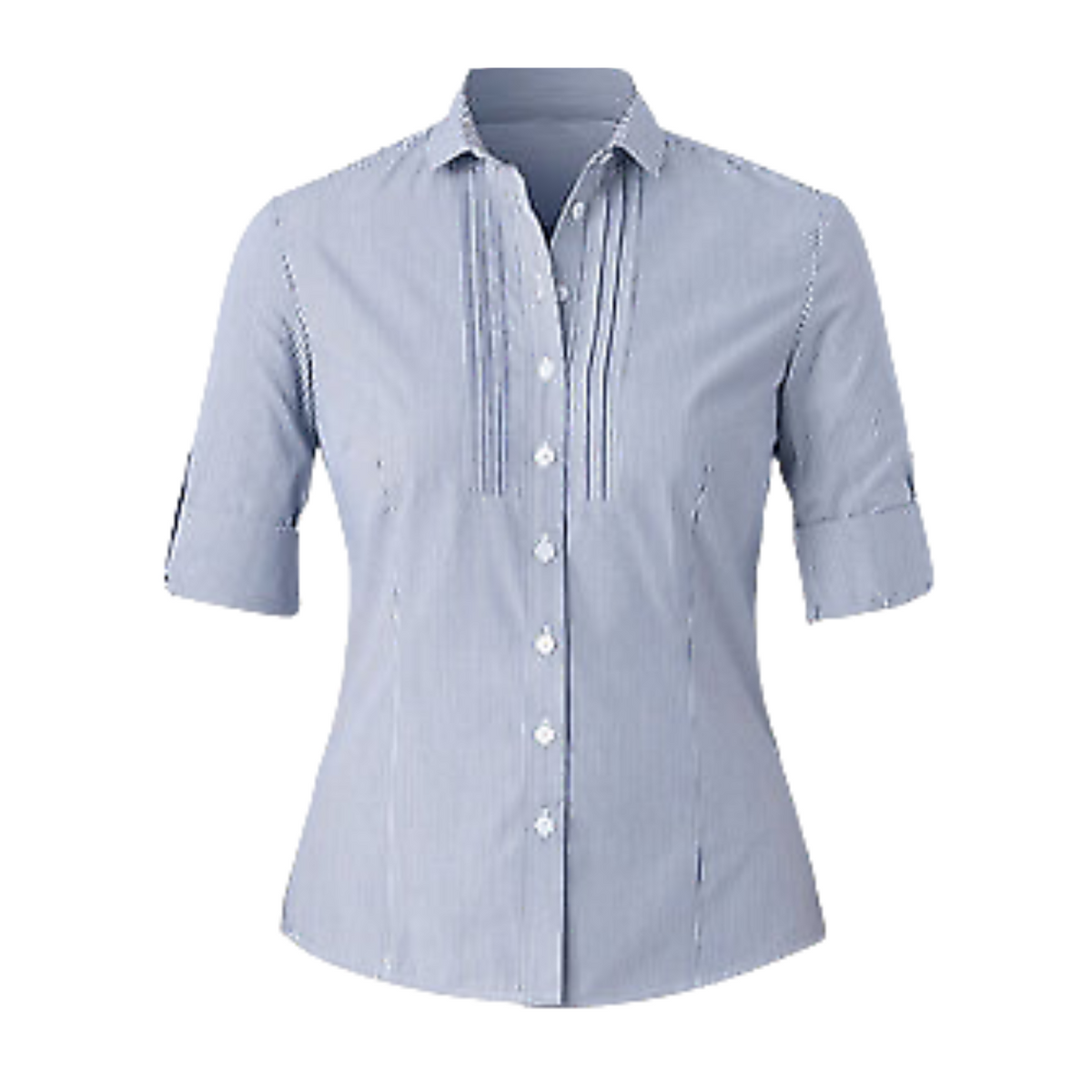 NNT Womens Cotton Blend Balance Stripe 3/4 Roll up Shirt Classic Shirt CAT4MB-Collins Clothing Co