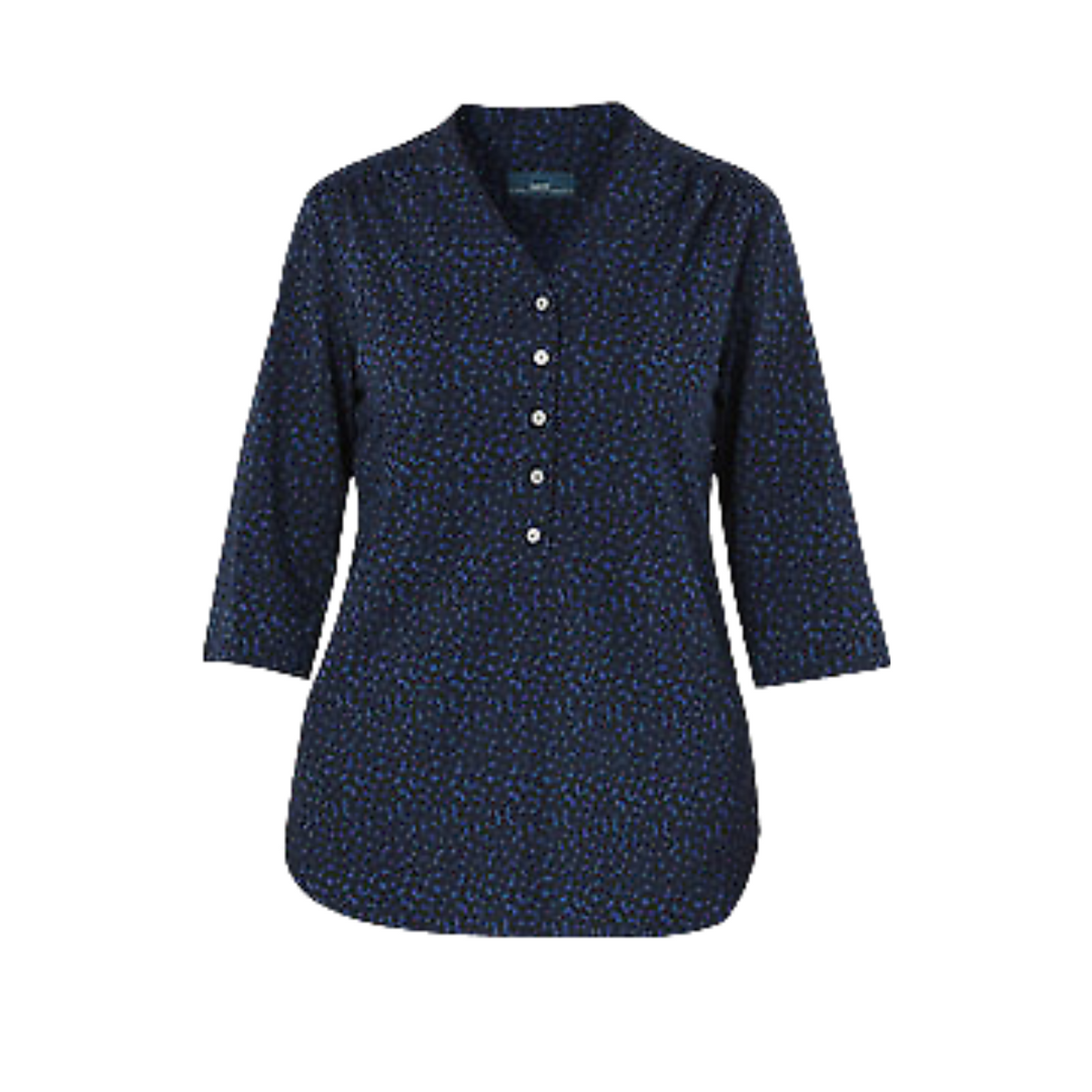 NNT Womens Pebble Print 3/4 Sleeve Tunic V Neckline Button Shirt CAT9XW-Collins Clothing Co