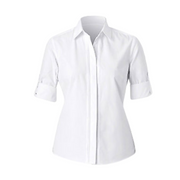 NNT Womens Polycotton 3/4 Rollup Shirt White Classic Business Shirt CAT4M9-Collins Clothing Co
