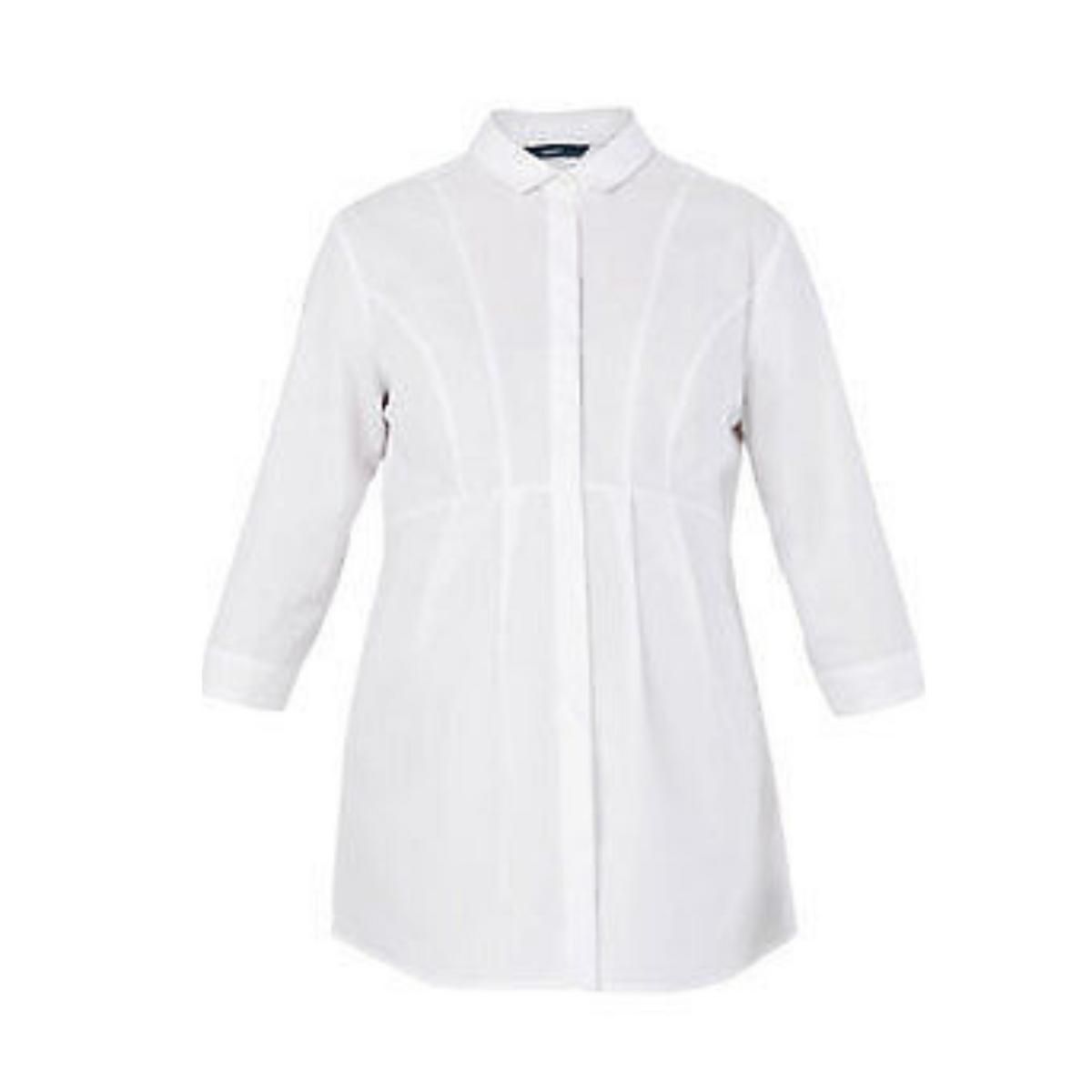 NNT Womens Polycotton 3/4 Sleeve Mat Shirt White Classic Fit Blouse CAT9XJ-Collins Clothing Co