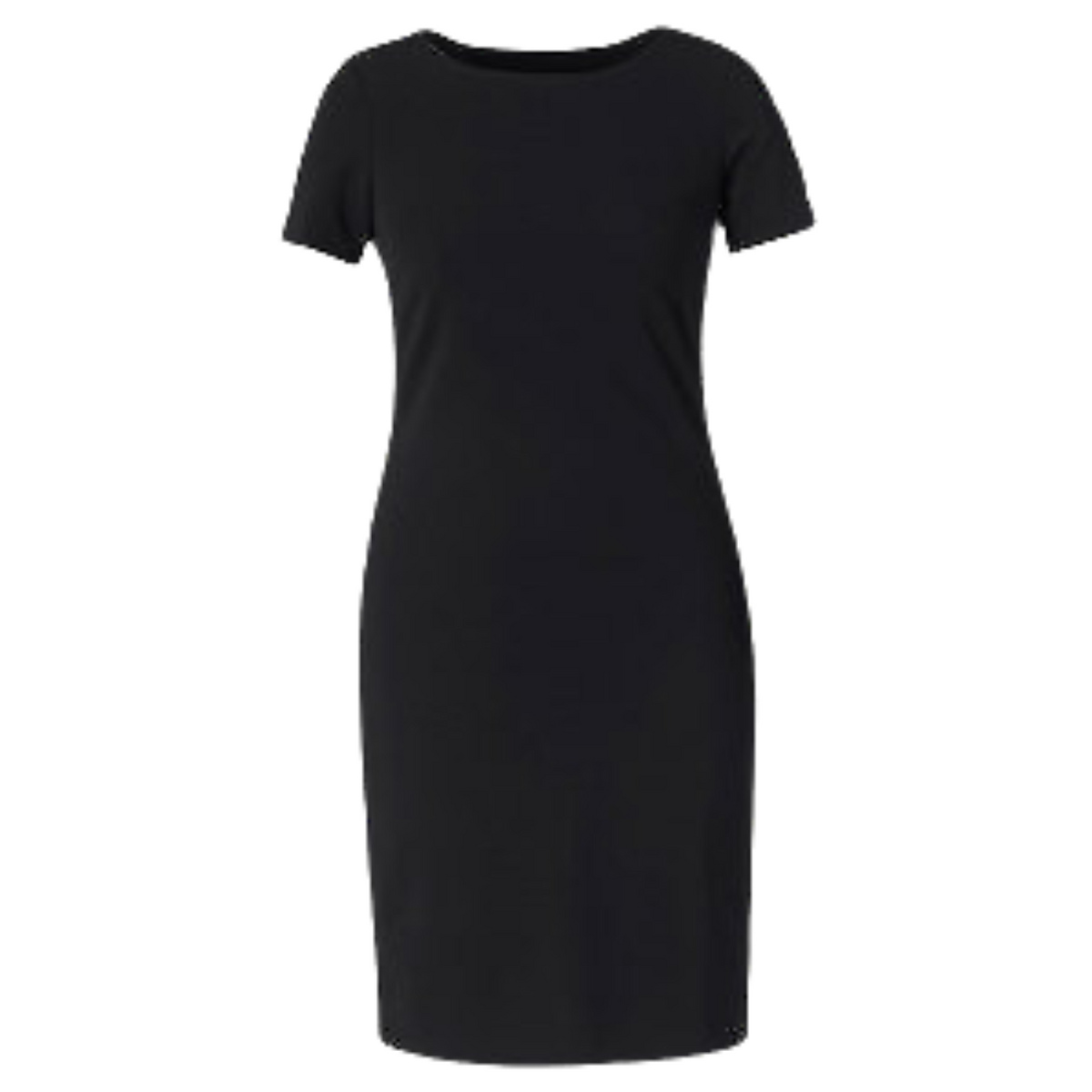 NNT Womens Crepe Stretch S/S Dress Scoope Neckline Black Dress CAT62U-Collins Clothing Co