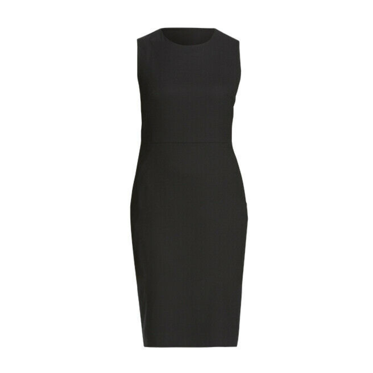 NNT Womens Dobby Stretch Sleeveless Dress Curved Neck Waist Seam Comfort CAT675-Collins Clothing Co