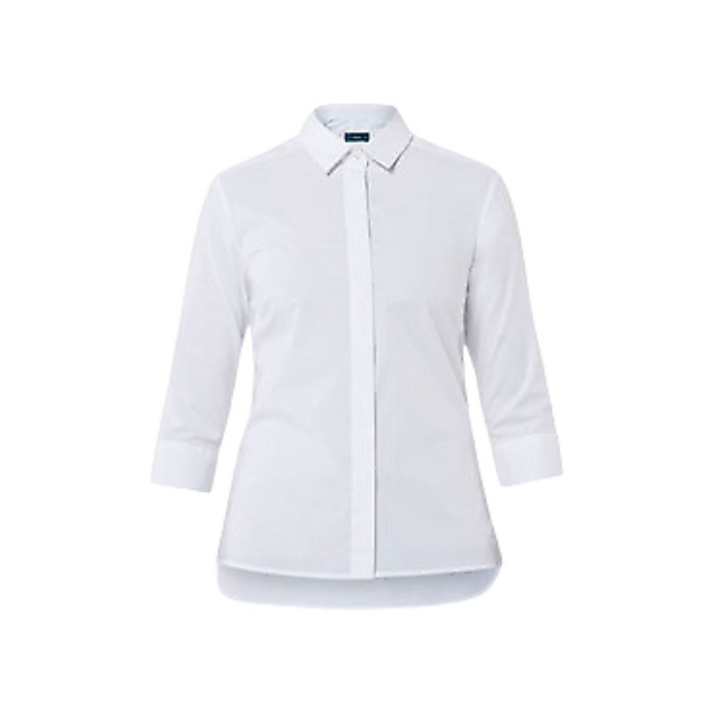 NNT Womens Stretch Cotton Blend 3/4 SLV Tunic Shirt White Classic Fit CATU2P-Collins Clothing Co