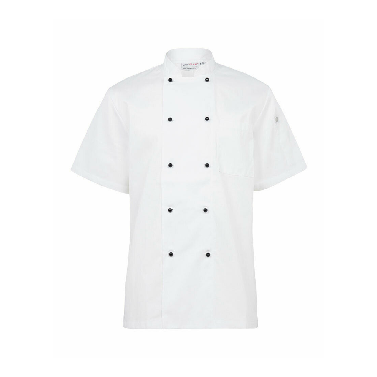 NNT Unisex Adult Chef Jacket Short Sleeve Macquarie Poly Cotton Work CATP5J-Collins Clothing Co
