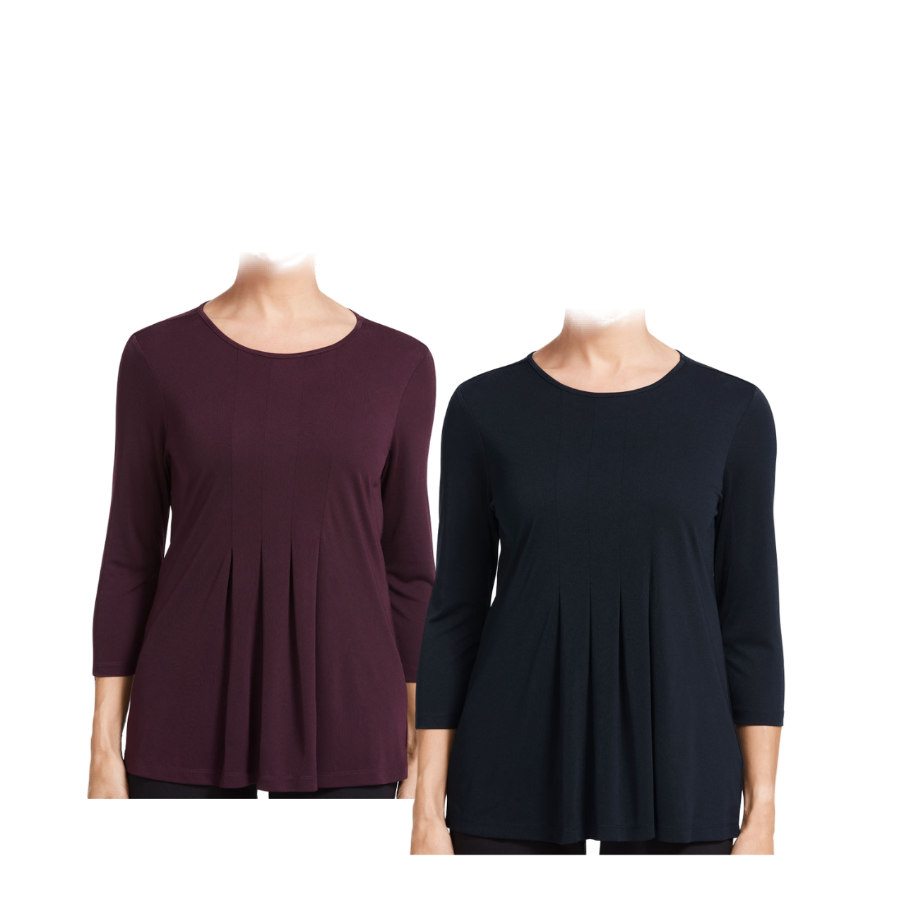 NNT Womens 3/4 Sleeve T-Top  Pleat Front Stretch Matt Jersey Comfort CATU7D-Collins Clothing Co