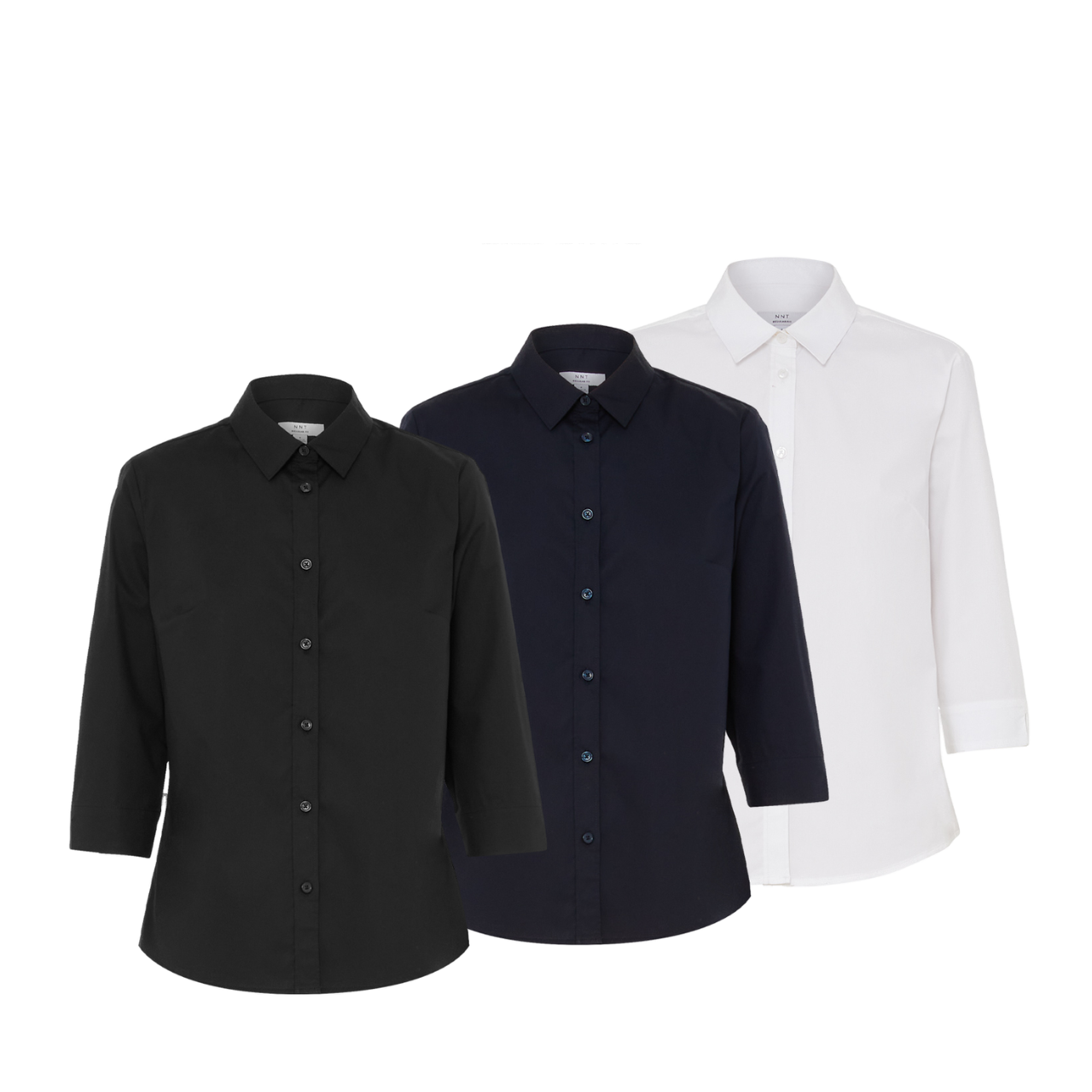 NNT Womens Avignon Formal Stripe 3/4 Sleeve Business Shirts Regular Fit CATUKY-Collins Clothing Co