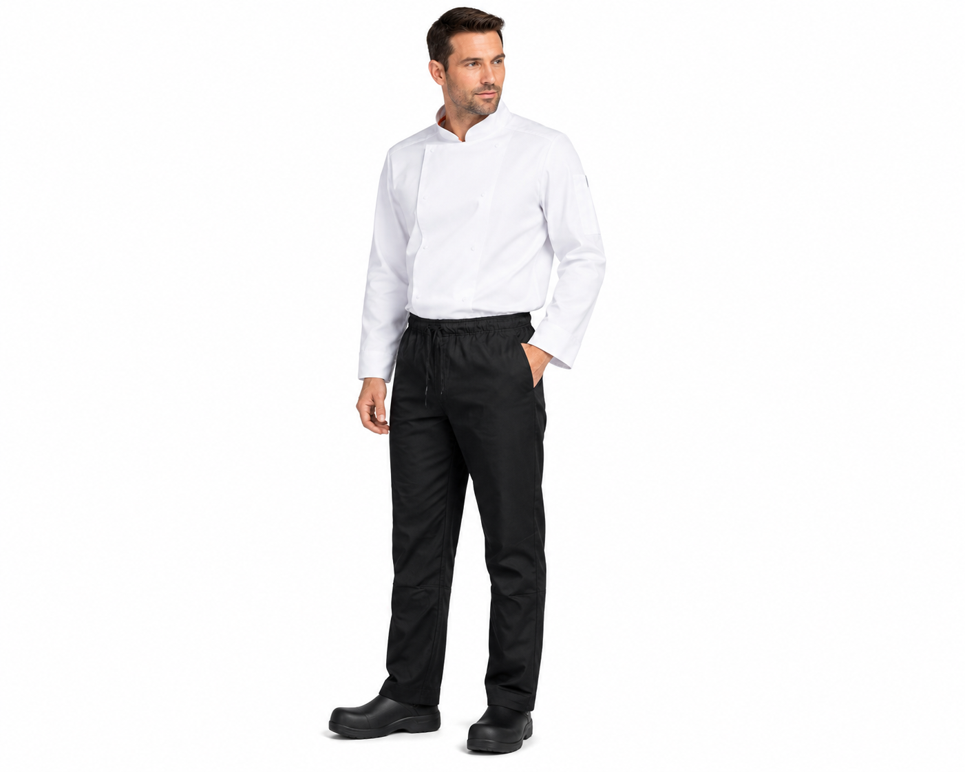 Portwest Chef's Jacket & Black Kitchen Trousers Set – Professional Hospitality Uniform PWSET004