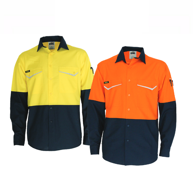 DNC Mens Tradies Two-Tone RipStop Cotton Workwear Lightweight Breathable 3586-Collins Clothing Co