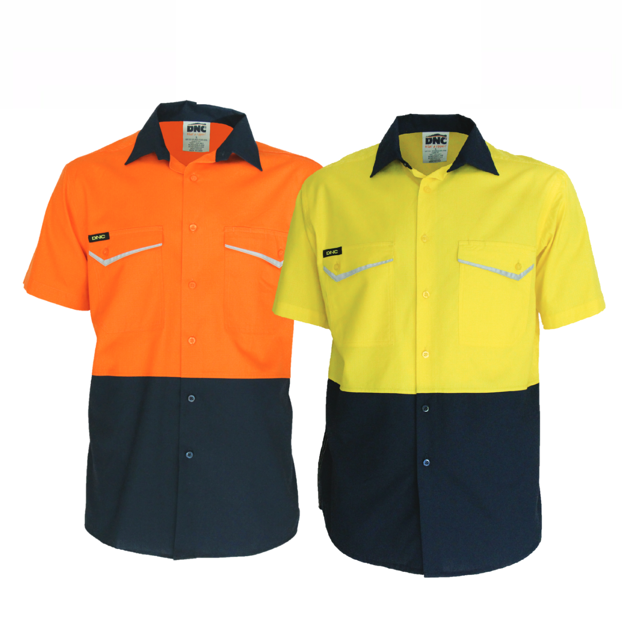 DNC Mens Two-Tone RipStop Cotton Cool Shirt, S/S Lightweight Breathable 3585-Collins Clothing Co