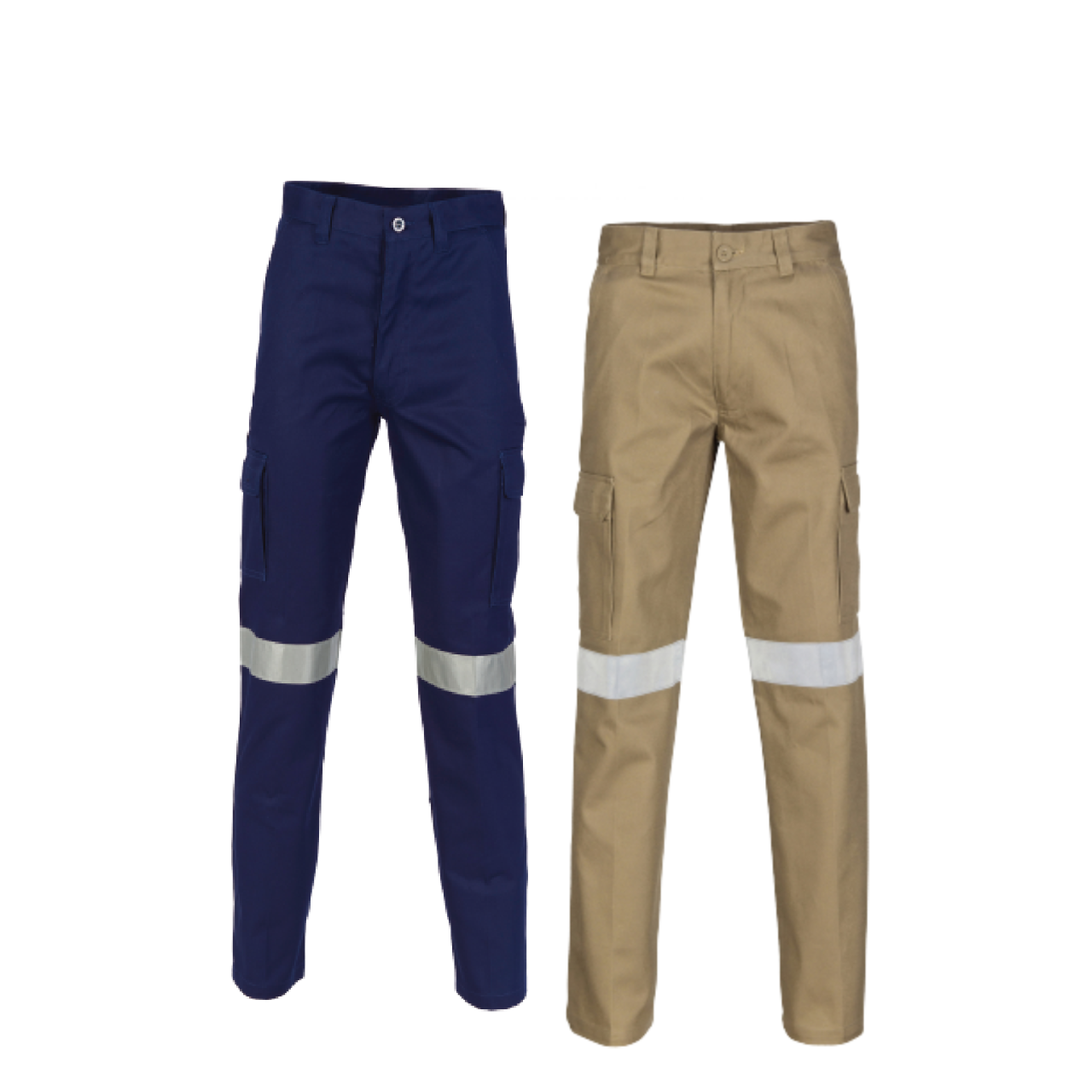 DNC Workwear Mens Cotton Drill Cargo Pants Hi-Vis Comfortable  Work 3319-Collins Clothing Co