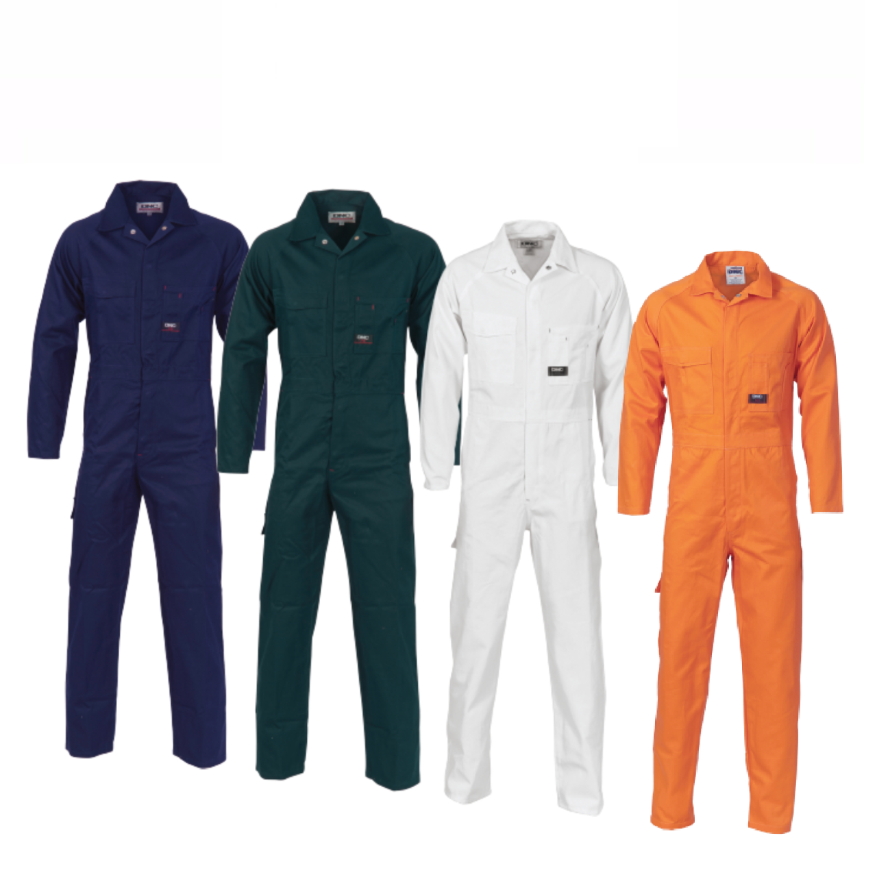 DNC Workwear Mens Cotton Drill Coverall Hi Vis Work Safety Sun Protection 3101-Collins Clothing Co