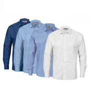 DNC Workwear Mens Polyester Cotton Work Shirt Long Sleeve Business Casual 3212-Collins Clothing Co