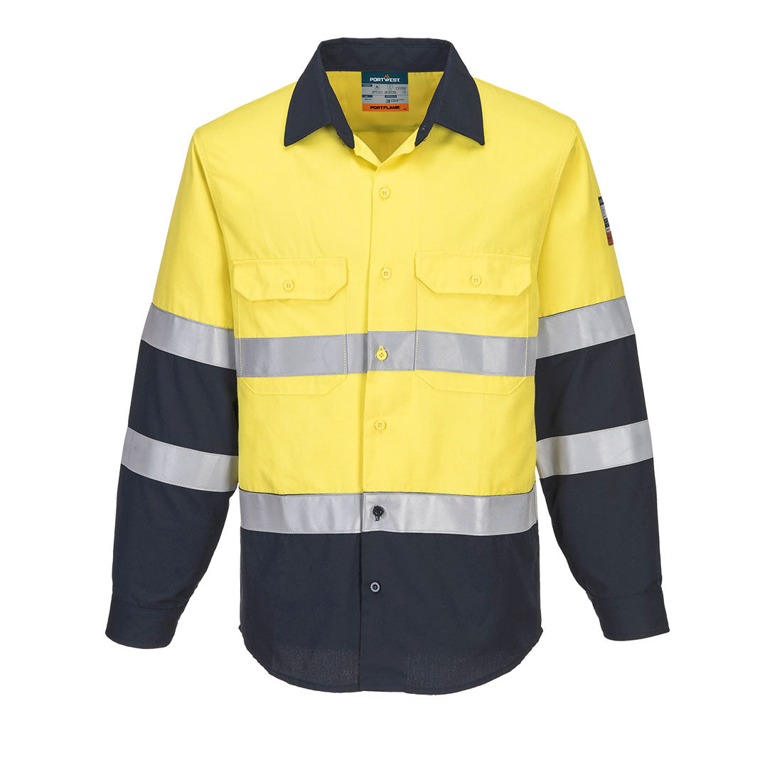 Portwest Portflame FR Class D/N Flame Resistant Hi-Vis Work Shirt & Cargo Pants Set PWSET014