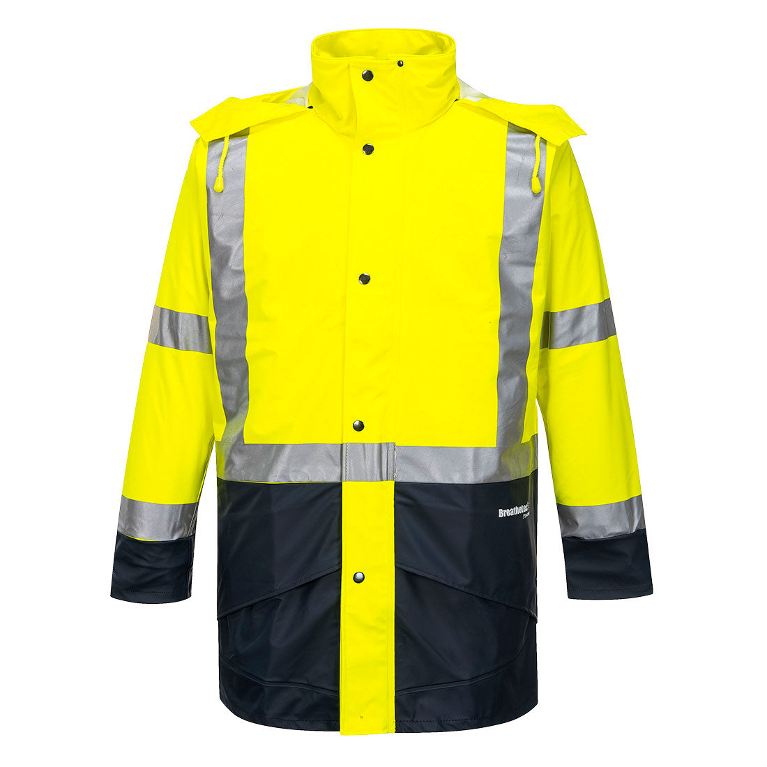 Portwest Hi-Vis Orange/Navy Waterproof Rain Jacket & Pants Set PWSET011