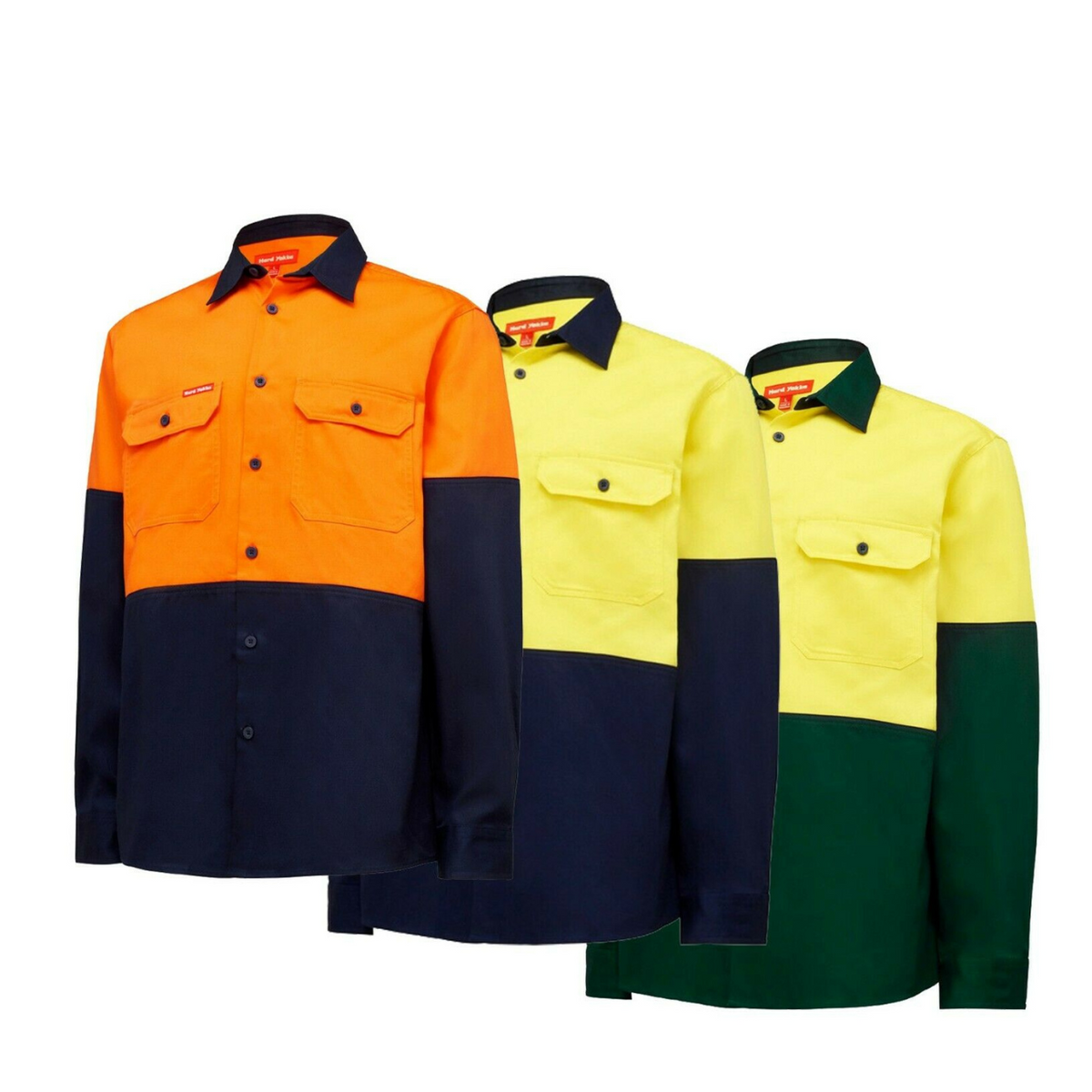 Work Hard Yakka Core Hi-Vis Work Shirt Strong Tough Farm Cotton Drill L/S Y04605-Collins Clothing Co