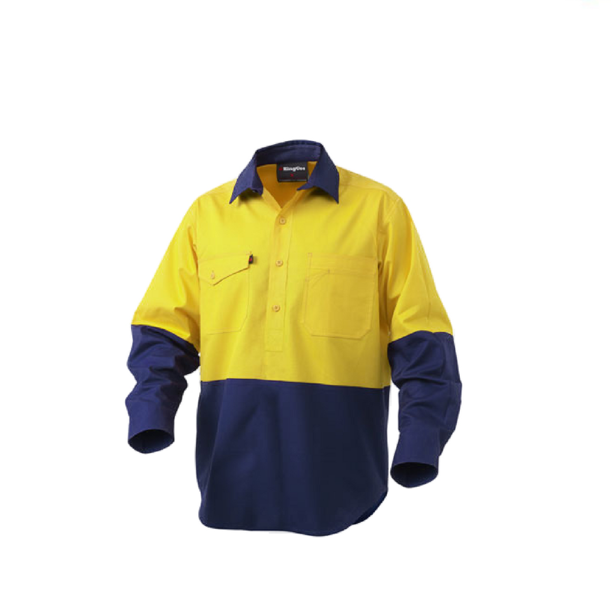 KingGee Workcool Hi-Vis Closed Front Shirt Long Sleeve Comfy Workwear K54876-Collins Clothing Co