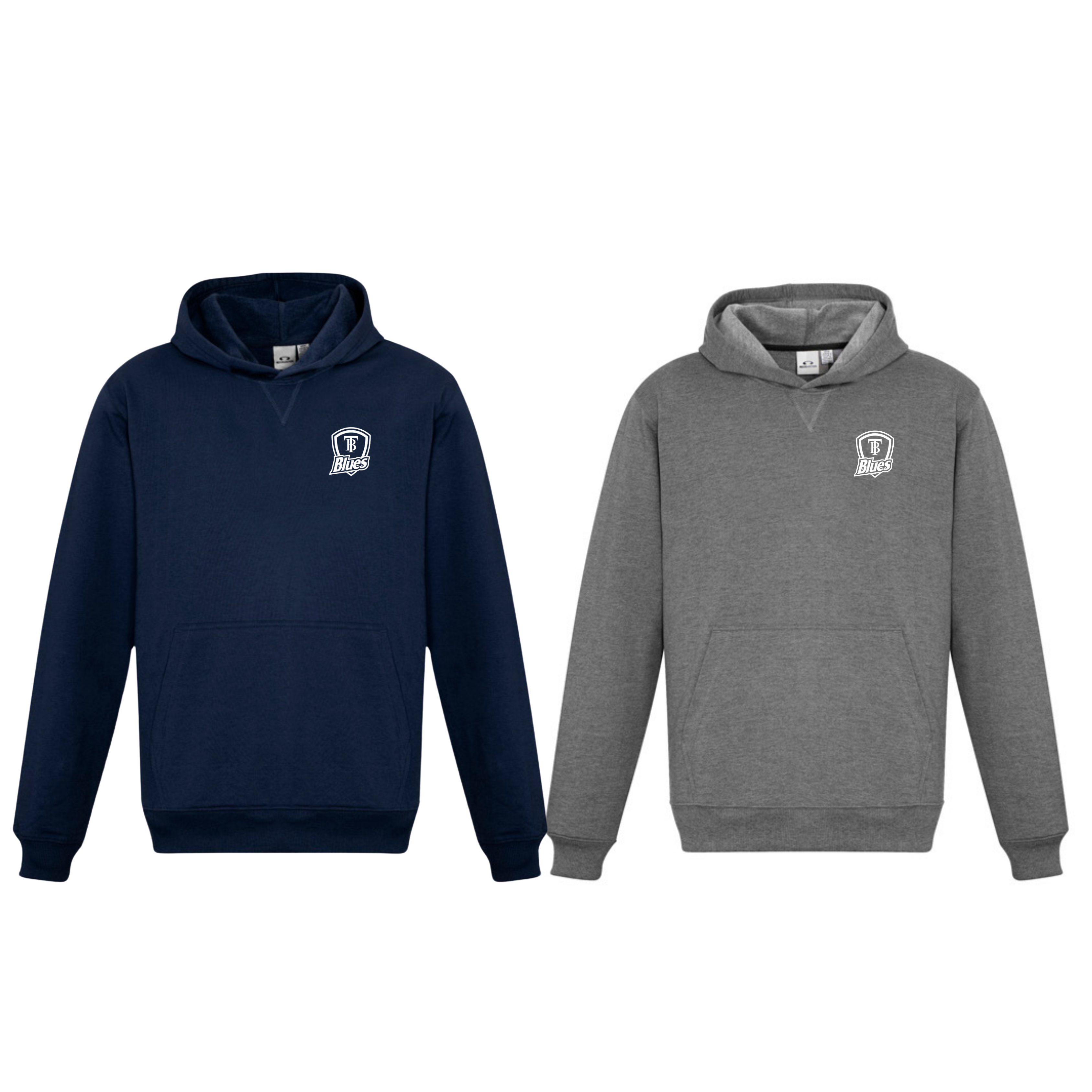 Tumby Bay Blues Mens Navy Grey Crew Hoodie Logo Embroidered SW760M