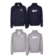 Tumby Bay Blues Mens Navy Grey Enterprise Half Zip Fleece Front and Back Logo Embroidered F365HZ