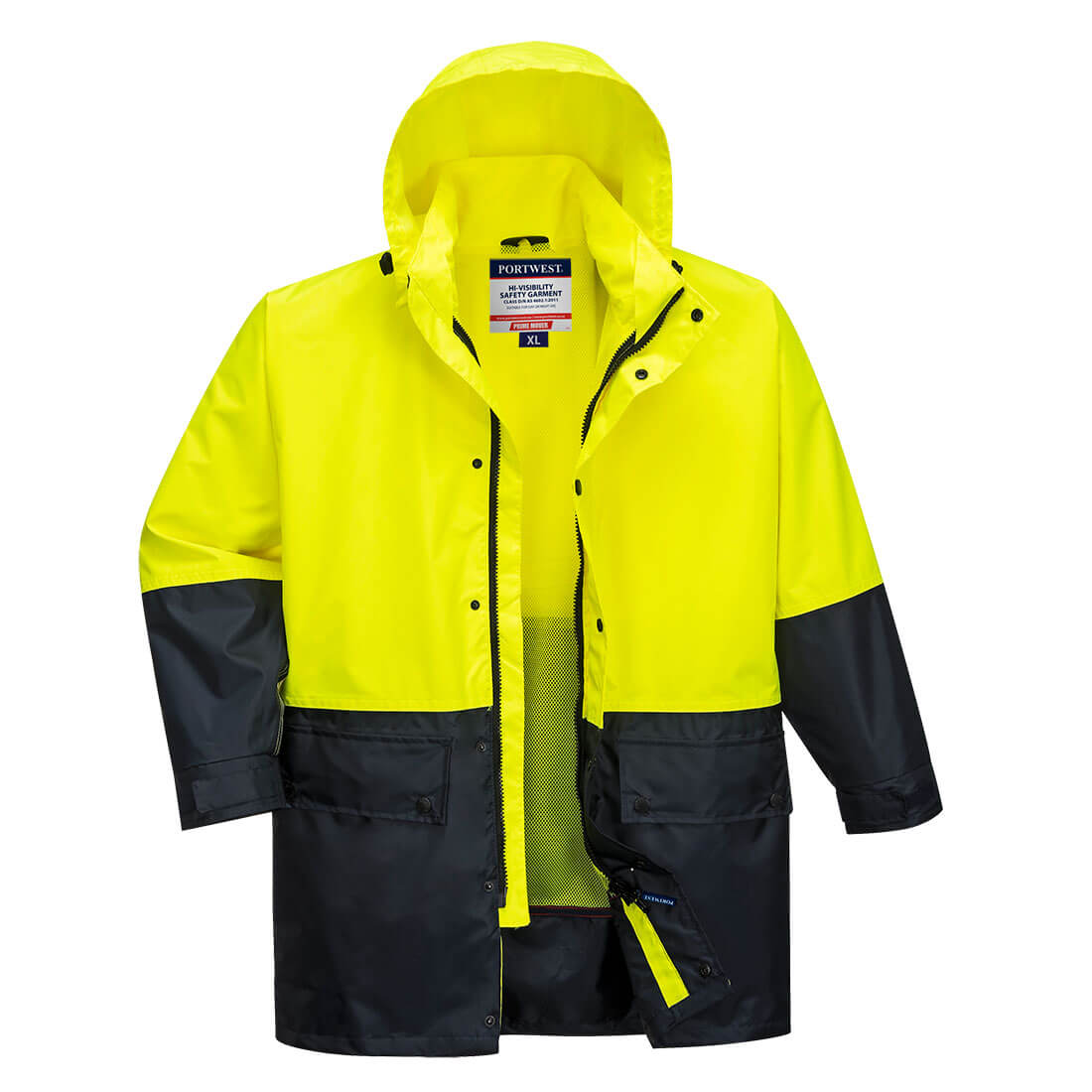 Portwest Hi-Vis Two-Tone Waterproof Rain Jacket & Pants Set – Orange/Navy PWSET008