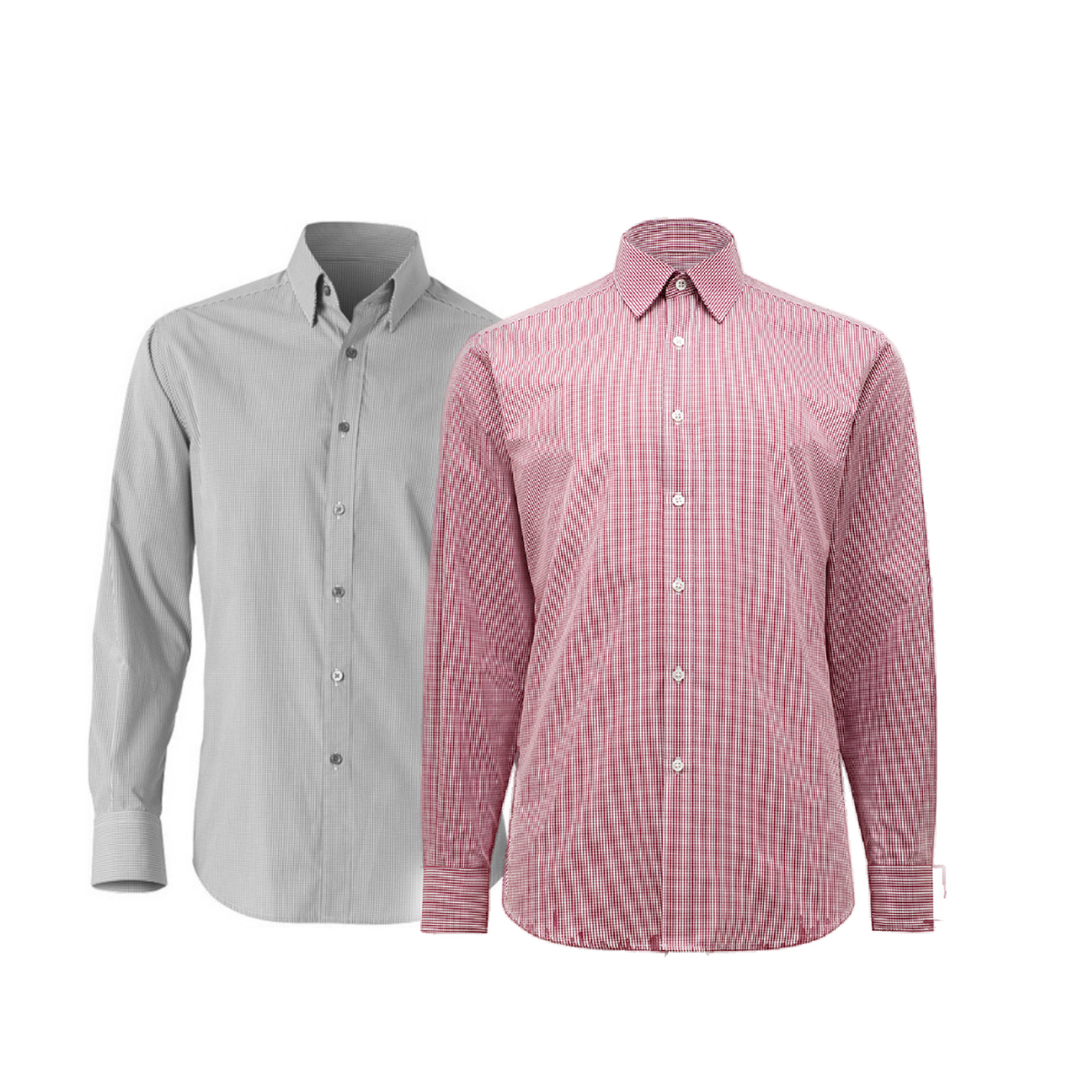 NNT Mens Formal Gingham Long Sleeve Under Collar Check Shirts Business CATDGZ-Collins Clothing Co
