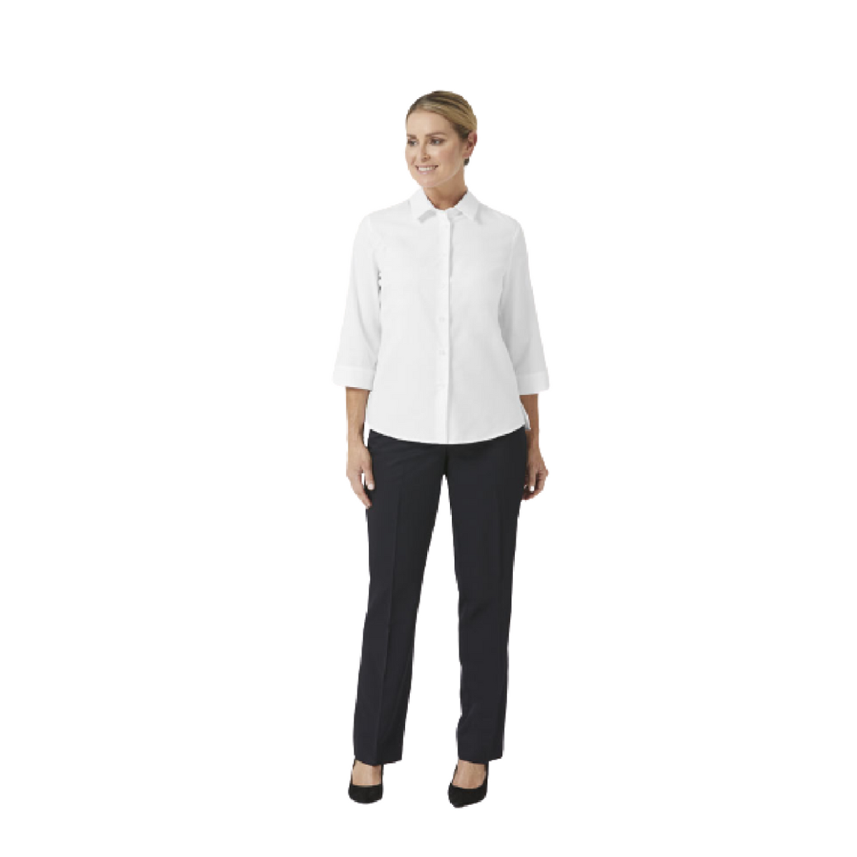 NNT Womens Formal Stretch Twill 3/4 Sleeve Shirt Regular Collar Business CATUFP-Collins Clothing Co
