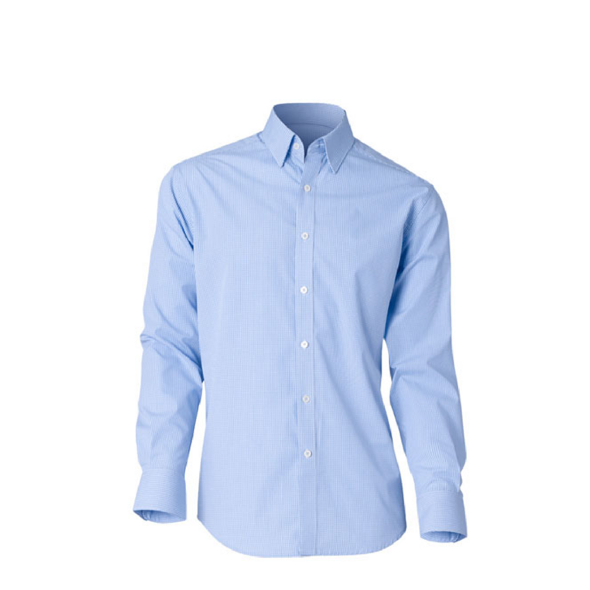 NNT Mens Gingham Long Sleeve Shirt Trim Cotton Blend Classic Fit Business CATDJN