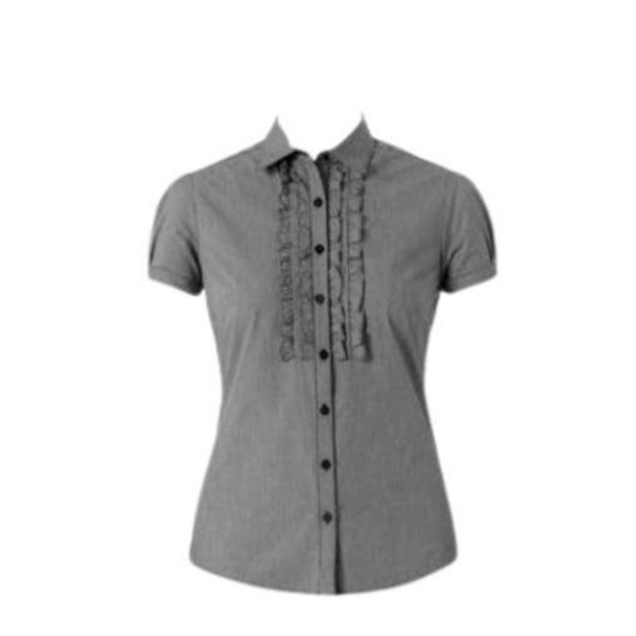 NNT Womens Discontinued Mini Check Cap Sleeve Frill Shrill Business Shirt CAT48Z-Collins Clothing Co