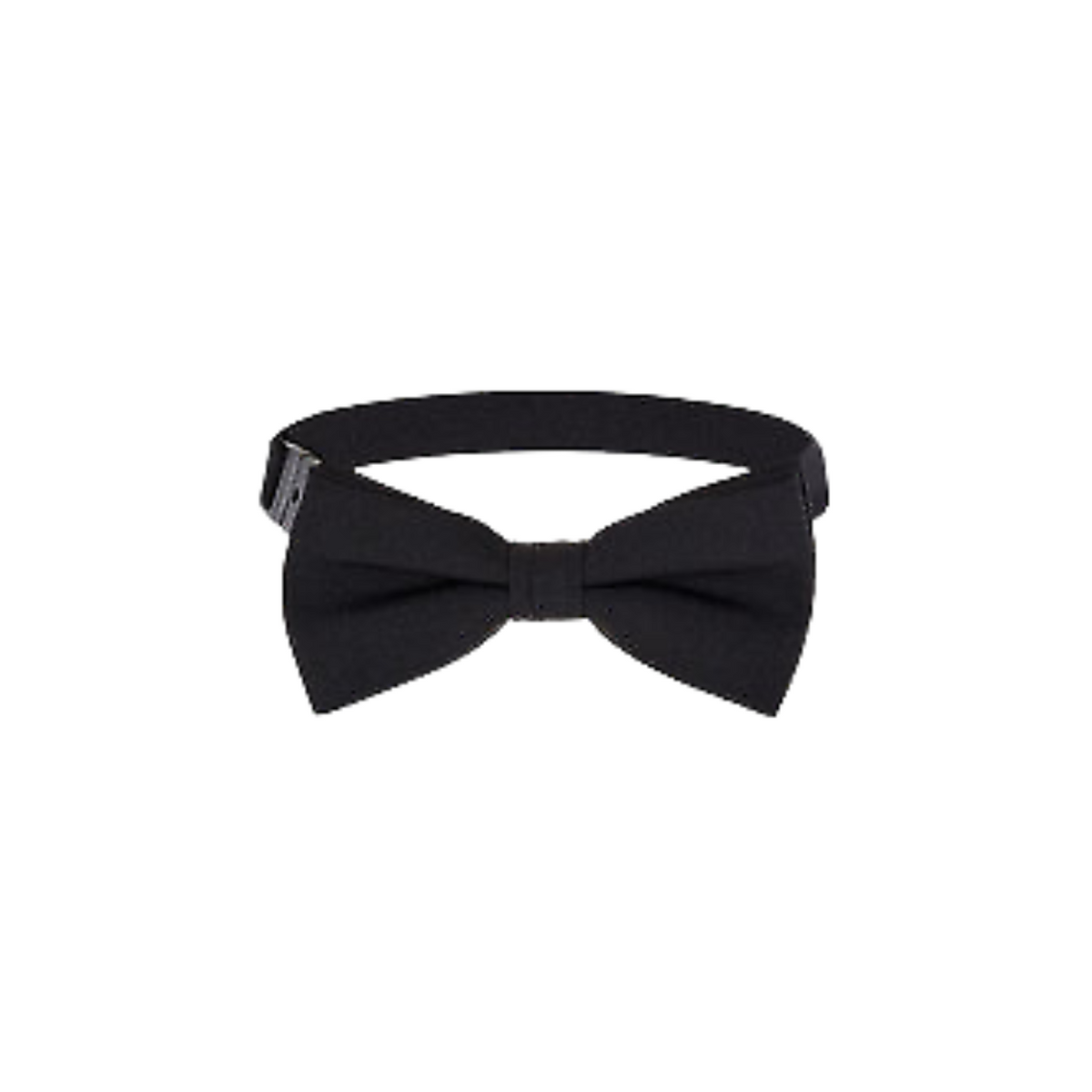 NNT Plain Black Bow Tie Pre Tied Adjustable Neck Black Band CATK34-Collins Clothing Co