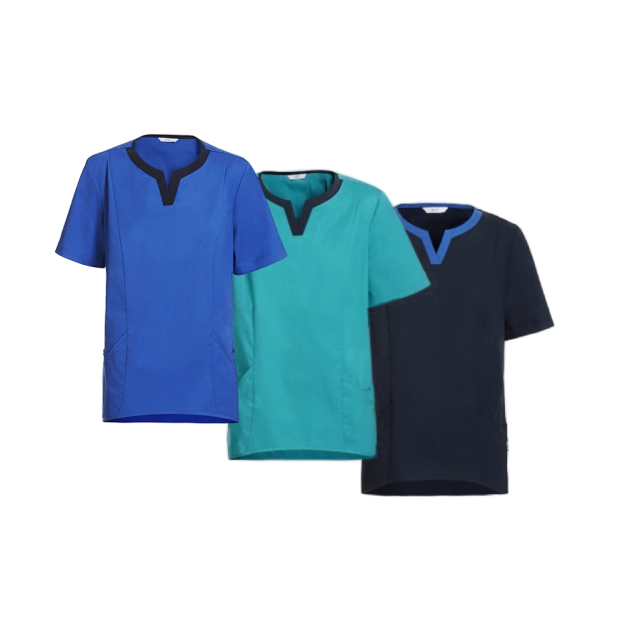 NNT Womens Round Neck Fleming Scrub Top Aerosilver Yarn Pen Pocket Nurse CATU5A-Collins Clothing Co