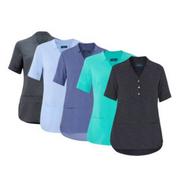 NNT Womens Silvi Spot Print S/S Tunic  V Neck Short Sleeve Blouse CAT9XP-Collins Clothing Co