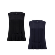 NNT Womens Sleeveless Blouse Soft Georgette Classic Fit Round Neck CATU5Q-Collins Clothing Co