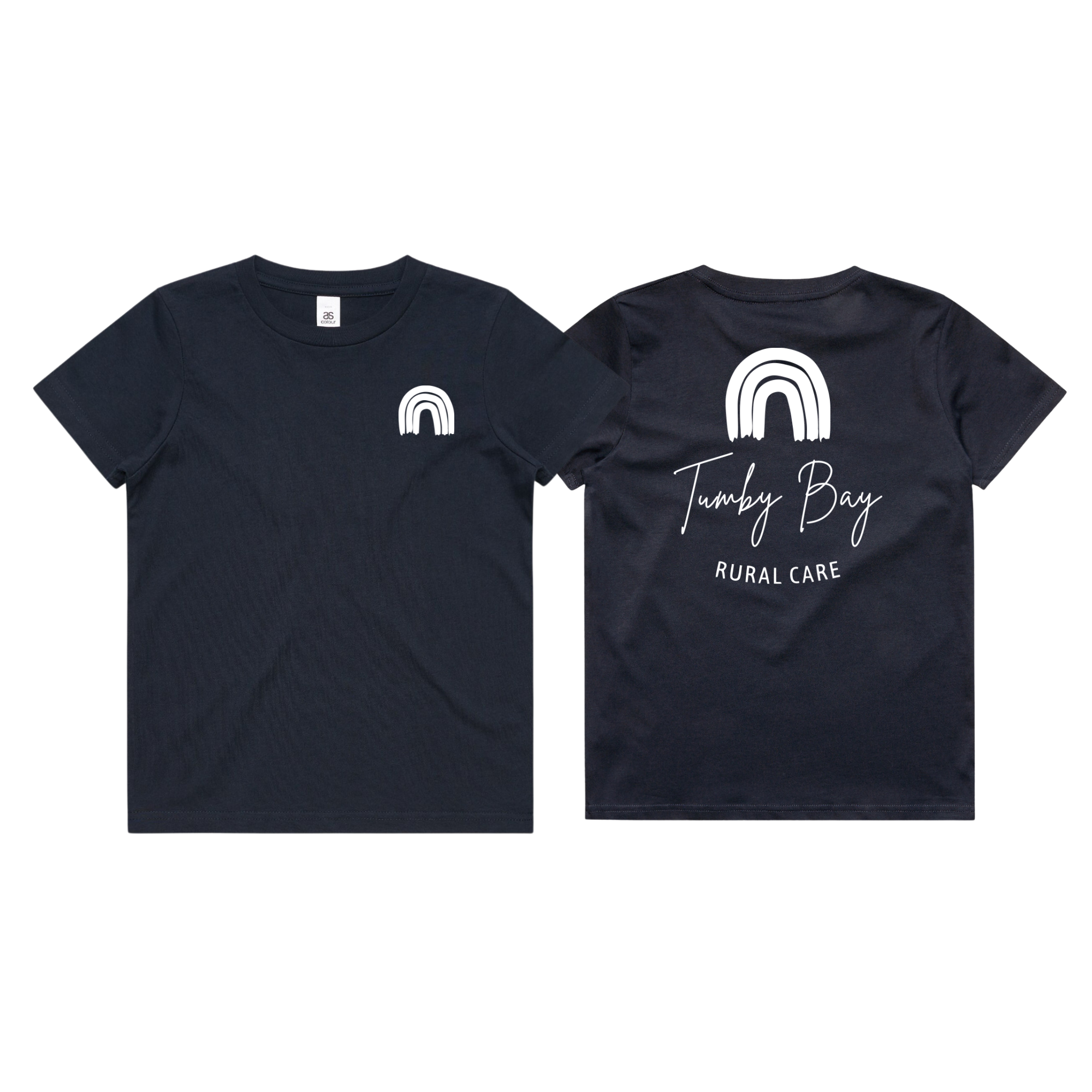 Tumby Bay Rural Care Crew Neck Tees Logo Print Front and Back 3006