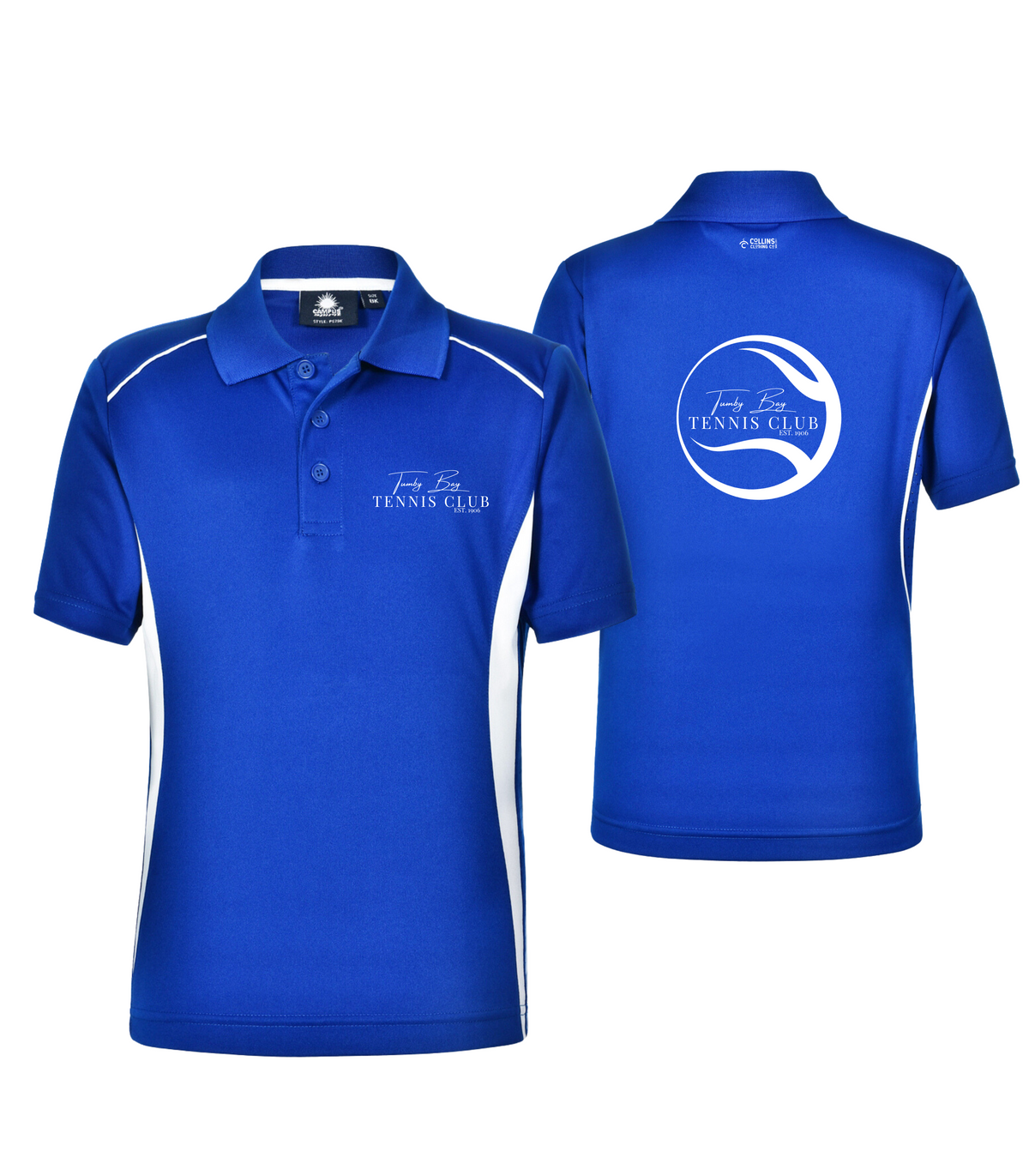 Tumby Bay Tennis Club Kids Pursuit Polo with back logo PS79K