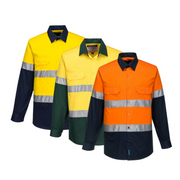 Portwest Mens Prime Mover Taped Hi-Vis Lightweight Long Sleeve Shirt Work MA801-Collins Clothing Co