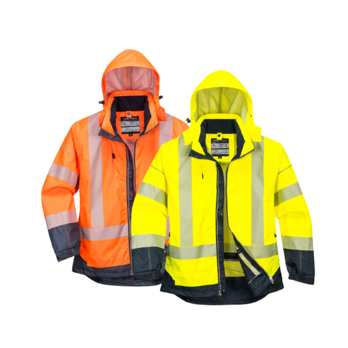 Portwest PW3 Hi-Vis Breathable Jacket 2 Tone Reflective Work Safety Hood T403-Collins Clothing Co