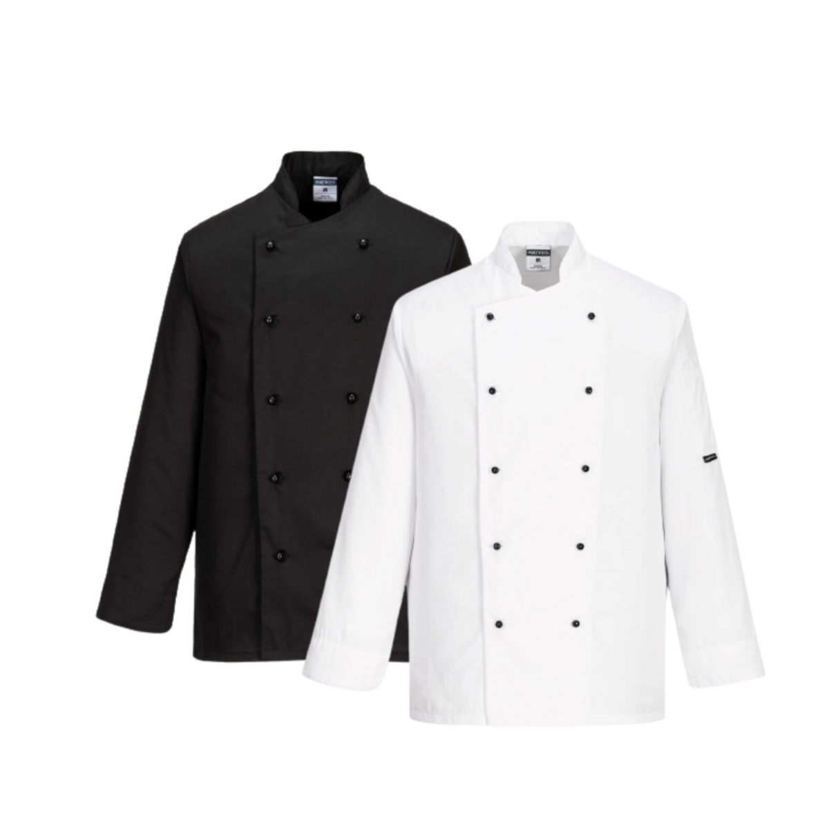 Portwest Somerset Chefs Jacket Mandarin Collar Reversible Front Jacket C834-Collins Clothing Co