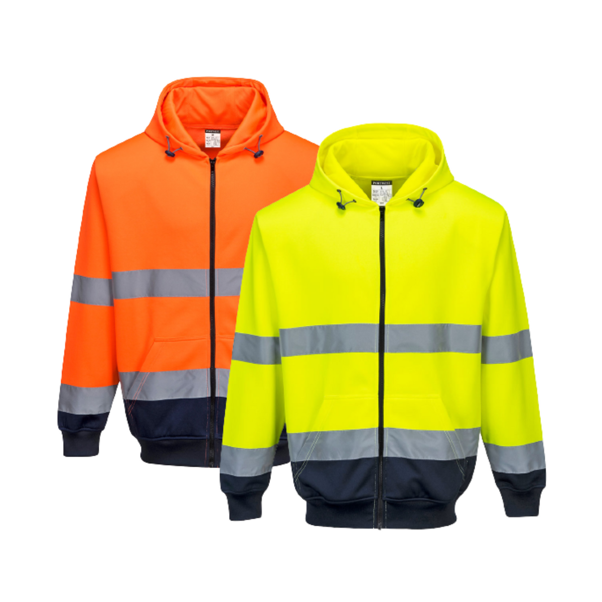 Portwest Two-Tone Zip Front Hoodie Warmth Reflective Tape Work Safety B317-Collins Clothing Co